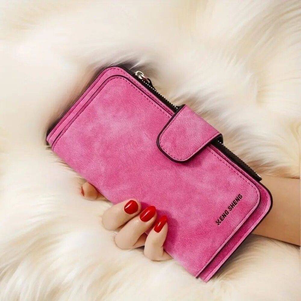 Large Rose Red Ladies Leather Wallet Long Purse Phone Card Holder Case Clutch